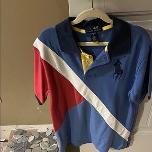 Polo by Ralph Lauren Blue, Red, White & Yellow Colorblock Polo